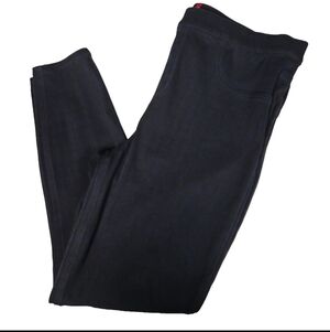 Spanx Jean-ish Ankle Leggings Shapewear Sz 1X Blue Check Pull On Tummy Control